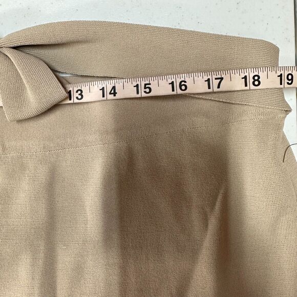 Eloquii Tie Waist Midi Skirt Plus Size 18/20 Oxford Tan Knit Bodycon High Waist - Picture 11 of 12